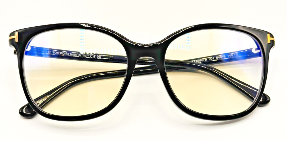 Tom Ford Eyeglasses Frame TF6089-B 001 Black Square Blue Light Block 54-18-140